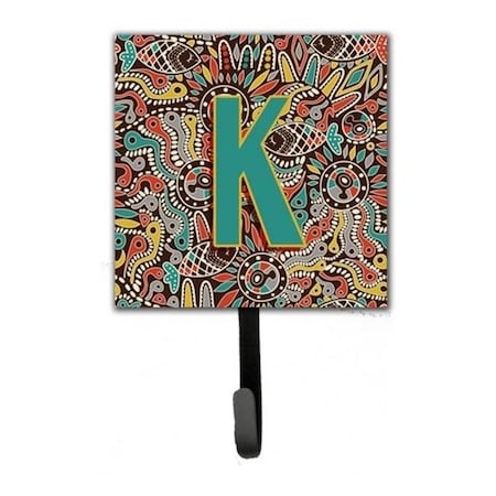 Carolines Treasures Carolines Treasures CJ2013-KSH4 Letter K Retro Tribal Alphabet Initial Leash & Key Holder CJ2013-KSH4